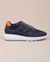 I-Cube - Bi-material sneakers with orange buttress