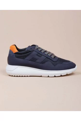 I-Cube - Bi-material sneakers with orange buttress