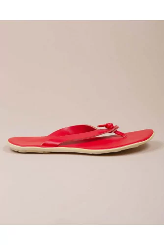 Achat Leather flip flops with white outer sole - Jacques-loup
