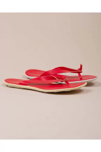 Achat Leather flip flops with white outer sole - Jacques-loup