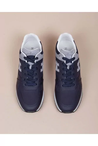 H321 - Calf leather and textile sneakers