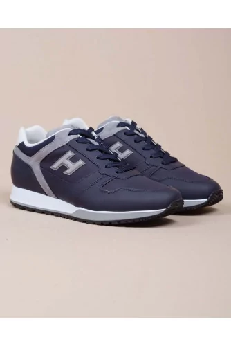 H321 - Calf leather and textile sneakers