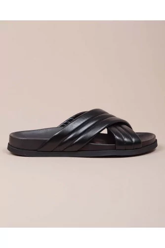 Achat Nappa leather mules with 2 crossed padded straps - Jacques-loup