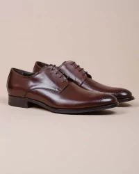 Leather derby shoes with floral design