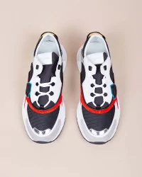 Eze - Leather and textile sneakers with color scheme