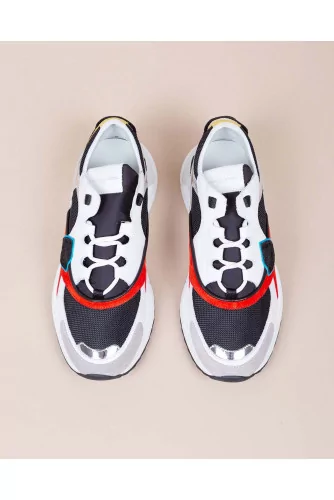 Achat Eze - Leather and textile sneakers with color scheme - Jacques-loup