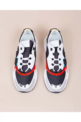 Eze - Leather and textile sneakers with color scheme