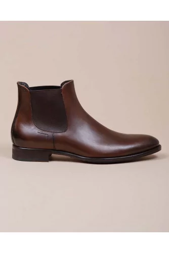 Beattle - Praga leather boots with elastic on sides