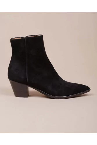 Split leather boots texane style and pointed tip 50