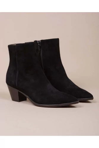 Split leather boots texane style and pointed tip 50