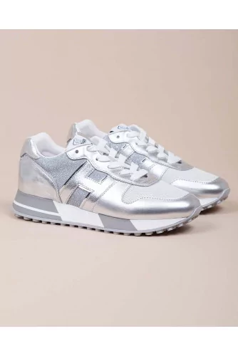 383 - Metallic calf leather sneakers