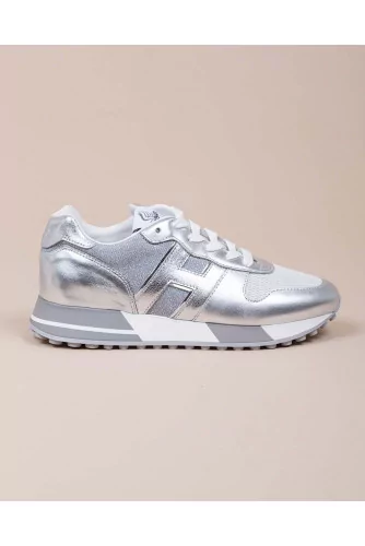 383 - Metallic calf leather sneakers