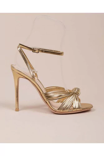 Portia - Nappa leather sandals with knotted straps 105mm