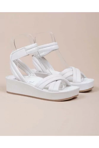 Achat Nappa leather sandals with crossed padded straps - Jacques-loup