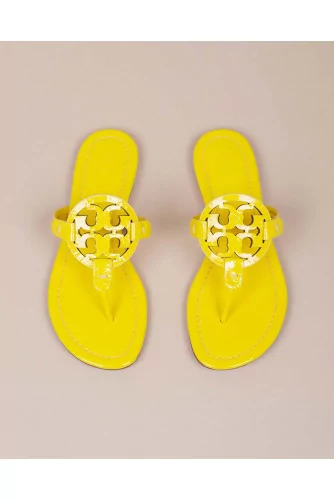 Miller - Leather flip-flops with decorative logo