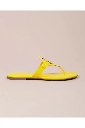 Achat Miller - Leather flip-flops with decorative logo - Jacques-loup