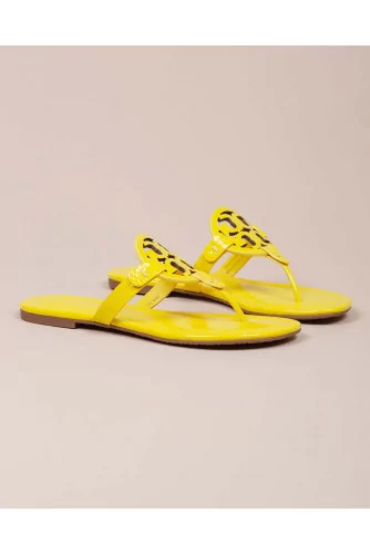 Miller - Leather flip-flops with decorative logo