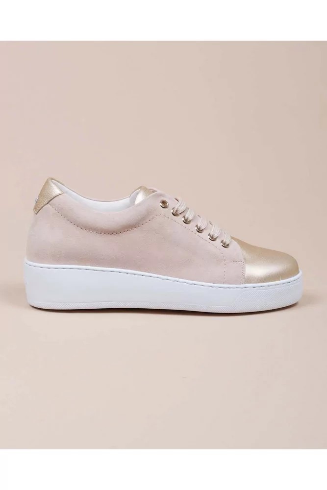 Mai Mai - Tennis bimatière semelle compensée 40 35 beige