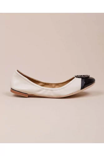 Achat Minnie Toe-cap Ballet - Leather ballerinas with lacquered metal piece - Jacques-loup