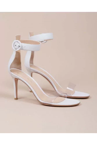 Leather sandals with pvs strap 85