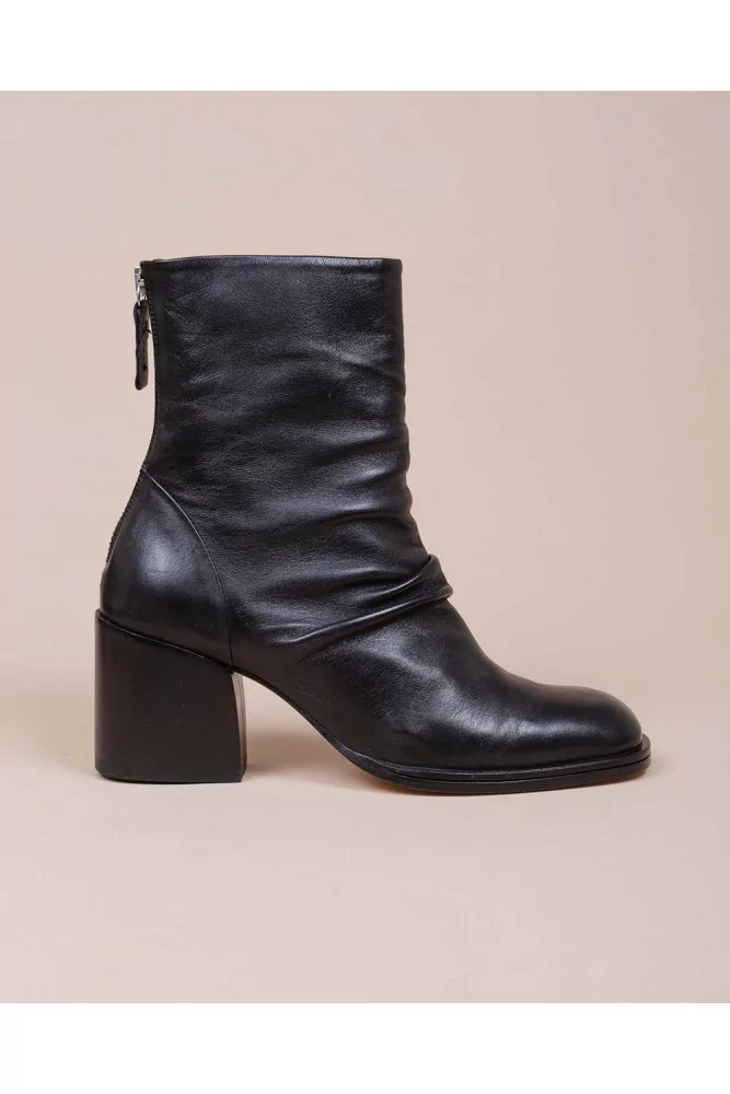 Bottines en cuir avec fermeture éclair 55