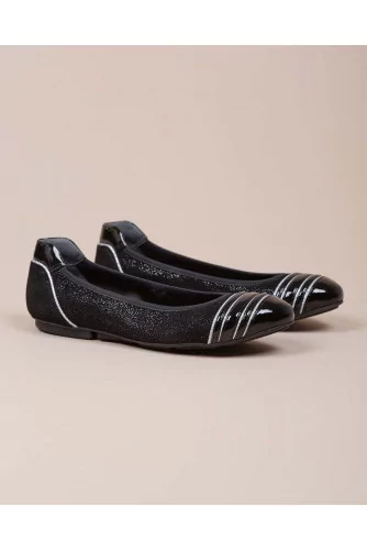 Wrap - Suede and patent leather ballerinas with flakes