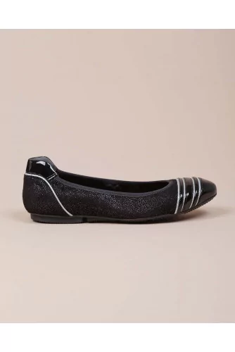 Wrap - Suede and patent leather ballerinas with flakes