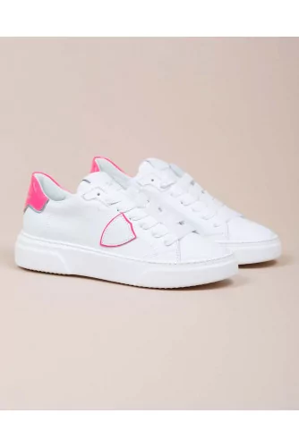 Temple - Leather sneakers with varnished buttress