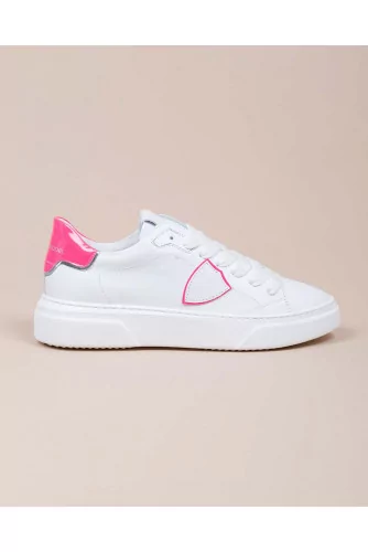 Temple - Leather sneakers with varnished buttress