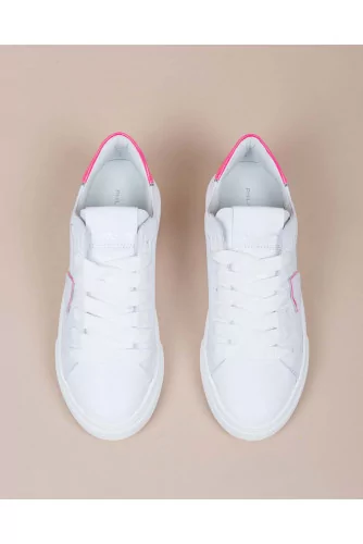 Temple - Leather sneakers with varnished buttress