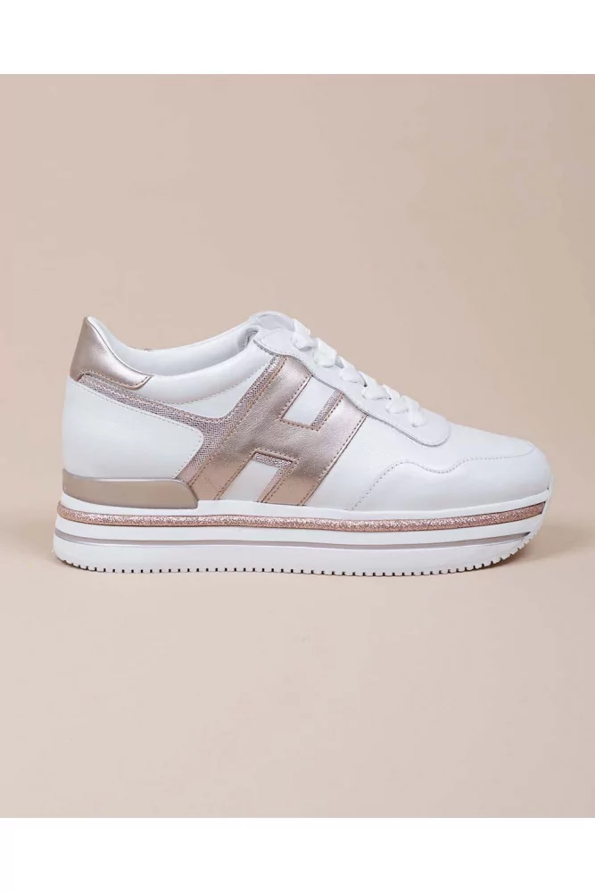 Hogan - Midi - Baskets en cuir avec semelle oversize 35 35 1/2 Gris