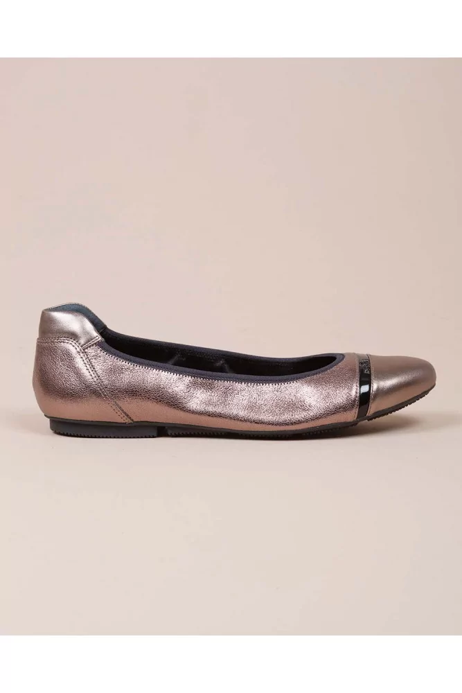 Wrap - Ballerines en cuir brillant bicolore 35 bronze