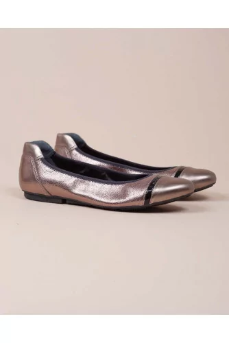 Wrap - Ballerines en cuir brillant bicolore