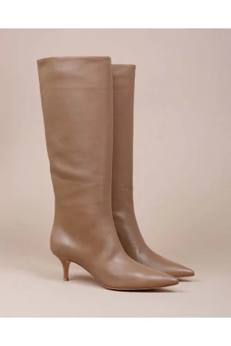 Suzan - Bottes en cuir nappa avec bout pointu