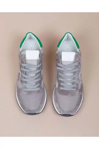 Tropez X - Leather and textile sneakers with escutcheon on the side