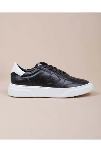 Temple - Leather sneakers with contrasting buttress