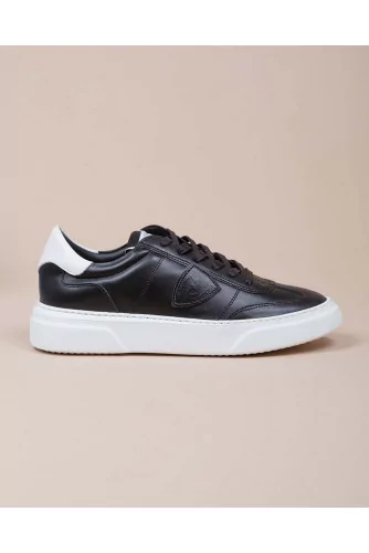 Achat Temple - Leather sneakers with contrasting buttress - Jacques-loup