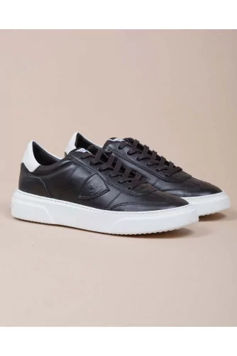 Temple - Leather sneakers with contrasting buttress