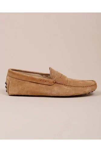 Gomini - Suede moccasin with decorative penny strap