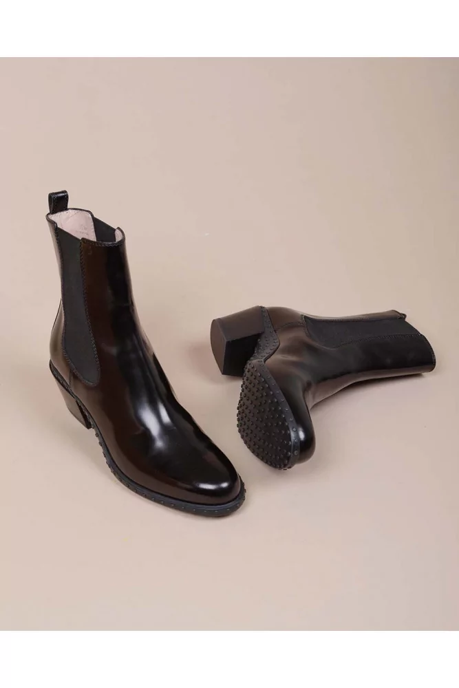 Beattle Western - Leather boots with iconic pebble rubber sole 50