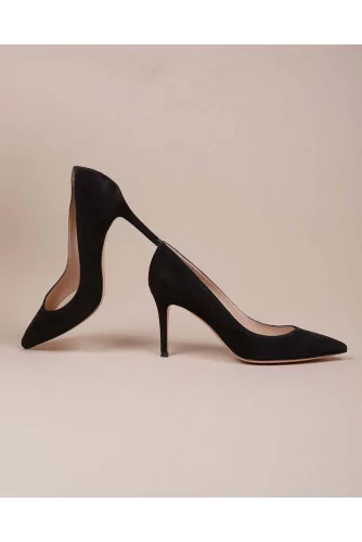 Suede pumps point-toe 85