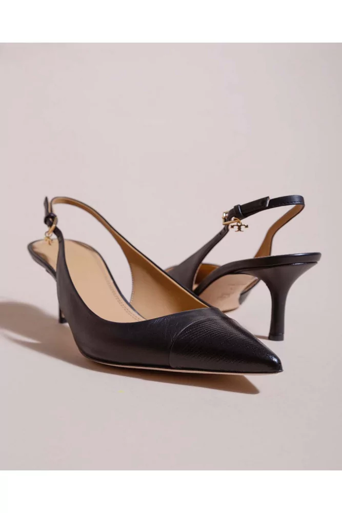 Penelope - Leather pumps with toe-cap