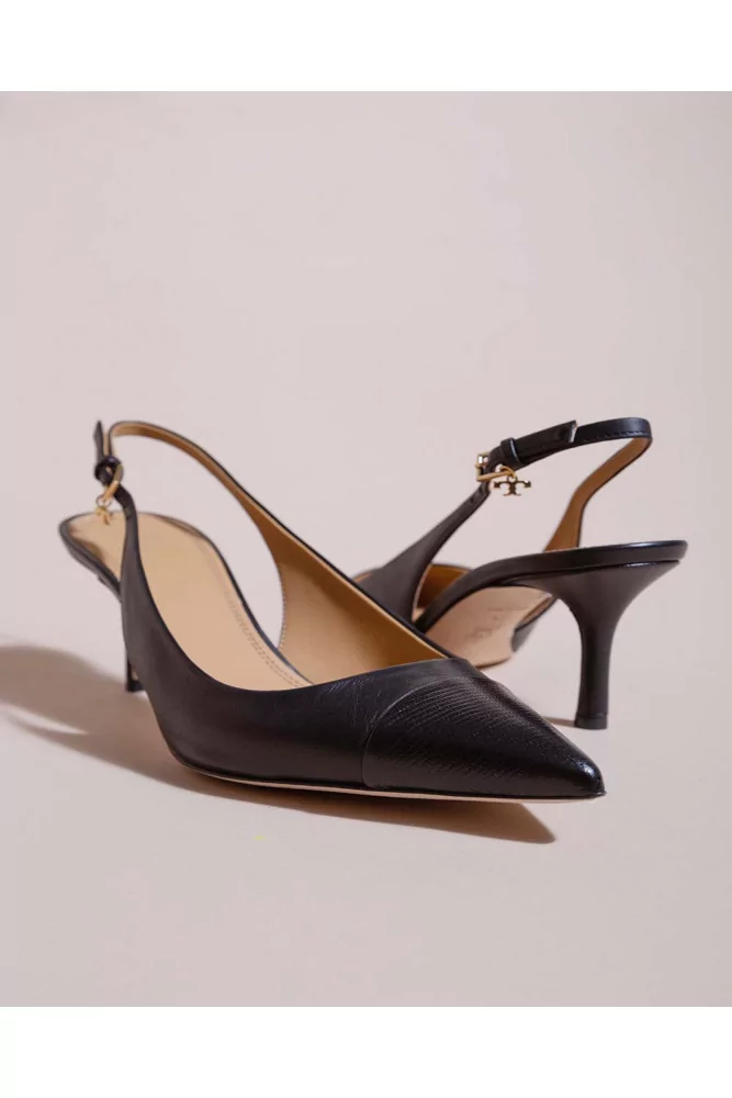 Penelope of Tory Burch - Leather pumps with toe-cap, black for women