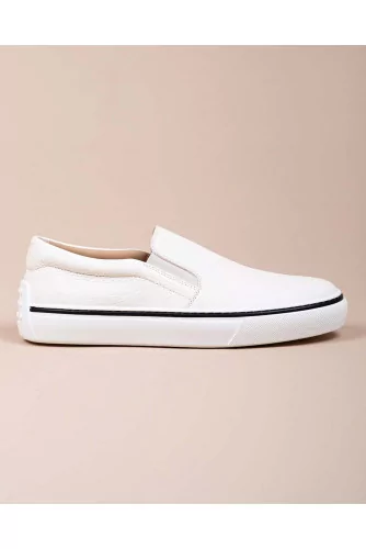 Cassetta Casual -  - Grained leather slip-ons with elastics