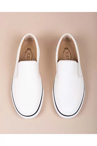 Cassetta Casual -  - Grained leather slip-ons with elastics