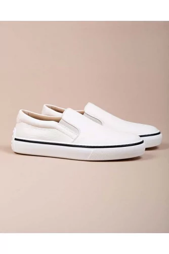 Cassetta Casual -  - Grained leather slip-ons with elastics