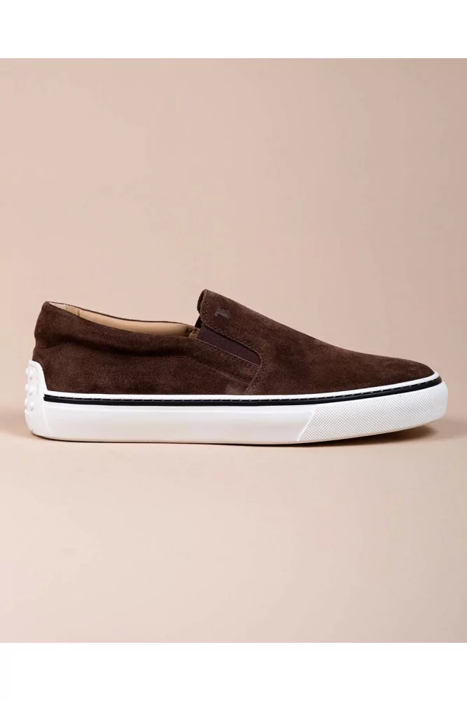 Cassetta Casual - Split leather slip-ons with elastics