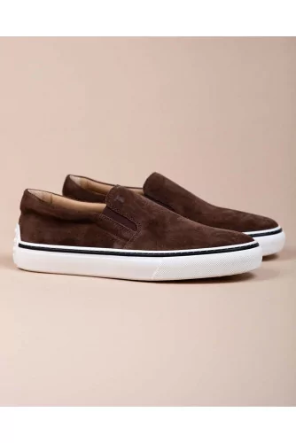 Cassetta Casual - Split leather slip-ons with elastics