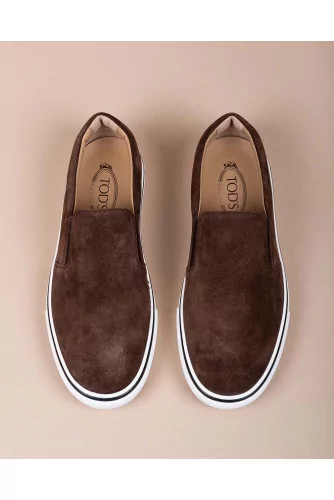 Cassetta Casual - Split leather slip-ons with elastics