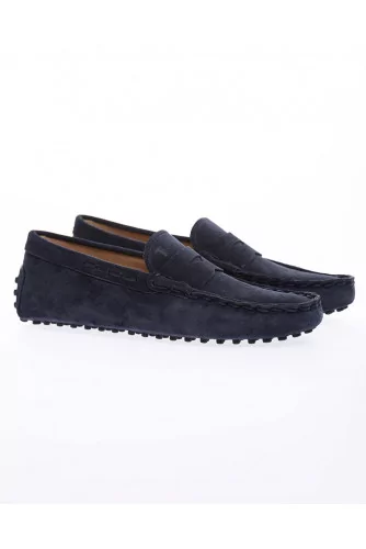 Achat Gommini Infilatura - Split leather moccasins with tab and topstitching - Jacques-loup